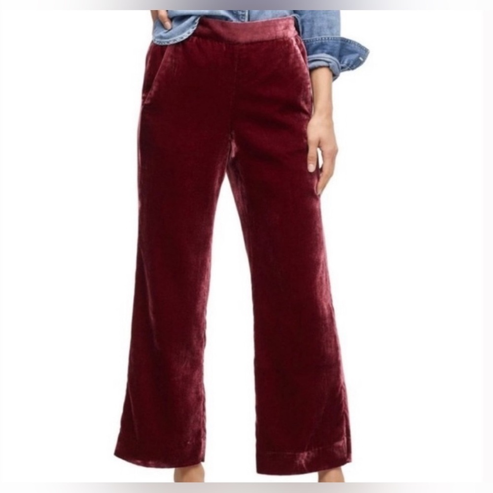 J.Crew Women’s Size 0 Crushed Velvet High Rise Cropped Wide Leg Trousers Pants - Picture 4 of 15